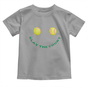 Slay The Court Tennis Girl Toddler T Shirt Funny Tennis Player Gift TS12 Sport Gray Print Your Wear