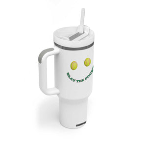 Slay The Court Tennis Girl Tumbler With Handle Funny Tennis Player Gift TS12 Print Your Wear