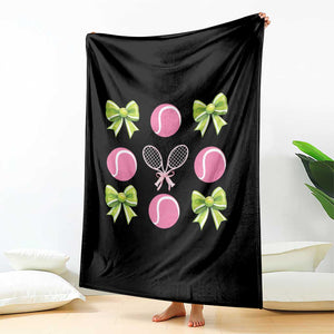 Pink Bow Coquette Tennis Lover Throw Blanket Funny Tennis Girl Gift TS12 Print Your Wear