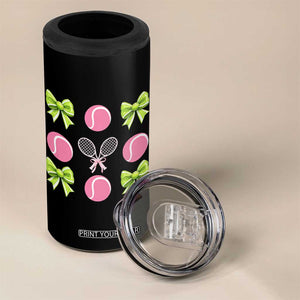 Pink Bow Coquette Tennis Lover 4 in 1 Can Cooler Tumbler Funny Tennis Girl Gift TS12 Print Your Wear