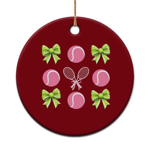 Pink Bow Coquette Tennis Lover Ceramic Ornament Funny Tennis Girl Gift TS12 1pc Red Print Your Wear
