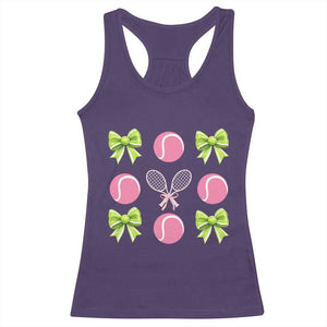 Pink Bow Coquette Tennis Lover Racerback Tank Top Funny Tennis Girl Gift TS12 Purple Print Your Wear