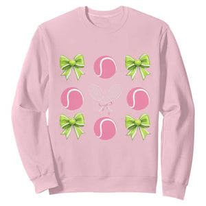 Pink Bow Coquette Tennis Lover Sweatshirt Funny Tennis Girl Gift TS12 Light Pink Print Your Wear