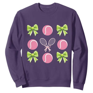 Pink Bow Coquette Tennis Lover Sweatshirt Funny Tennis Girl Gift TS12 Purple Print Your Wear