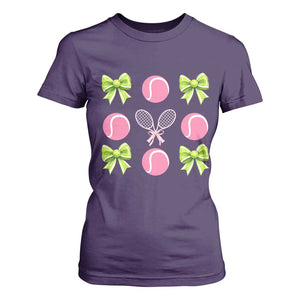 Pink Bow Coquette Tennis Lover T Shirt For Women Funny Tennis Girl Gift TS12 Purple Print Your Wear