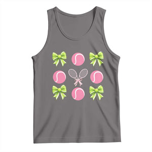 Pink Bow Coquette Tennis Lover Tank Top Funny Tennis Girl Gift TS12 Deep Heather Print Your Wear