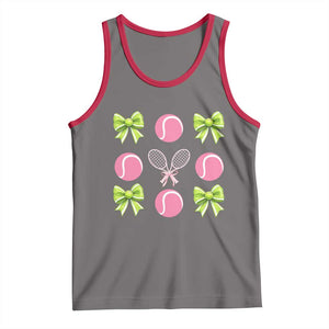 Pink Bow Coquette Tennis Lover Tank Top Funny Tennis Girl Gift TS12 Deep Heather Red Print Your Wear