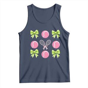 Pink Bow Coquette Tennis Lover Tank Top Funny Tennis Girl Gift TS12 Navy Print Your Wear