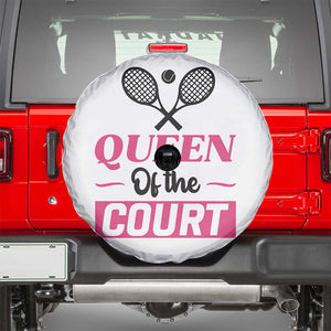 Queen Of The Court Spare Tire Cover Funny Tennis Girl Gift TS12 White Print Your Wear