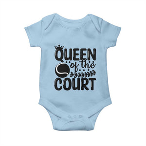 Funny Tennis Lover Gift Baby Onesie Queen Of The Court TS12 Light Blue Print Your Wear