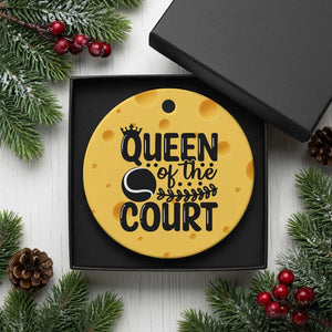 Funny Tennis Lover Gift Ceramic Ornament Queen Of The Court TS12 1pc Yellow Cheese Print Your Wear