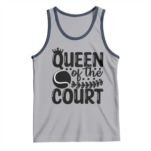 Funny Tennis Lover Gift Tank Top Queen Of The Court TS12 Athletic Heather Navy Print Your Wear