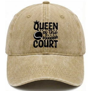 Funny Tennis Lover Gift Washed Cotton Baseball Cap Queen Of The Court TS12 Print Your Wear