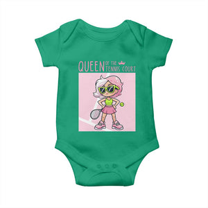 Queen Of The Court Baby Onesie Funny Tennis Player Gift For Women TS12 Irish Green Print Your Wear