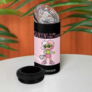 Queen Of The Court 4 in 1 Can Cooler Tumbler Funny Tennis Player Gift For Women TS12 Print Your Wear