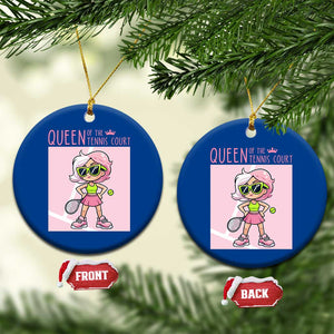 Queen Of The Court Ceramic Ornament Funny Tennis Player Gift For Women TS12 1pc Blue Print Your Wear