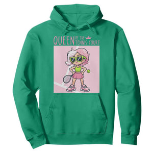 Queen Of The Court Hoodie Funny Tennis Player Gift For Women TS12 Irish Green Print Your Wear
