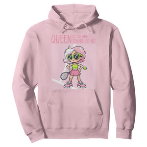 Queen Of The Court Hoodie Funny Tennis Player Gift For Women TS12 Light Pink Print Your Wear