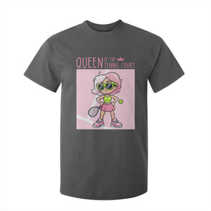 Queen Of The Court T Shirt For Kid Funny Tennis Player Gift For Women TS12 Dark Heather Print Your Wear
