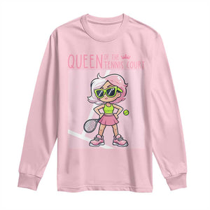 Queen Of The Court Long Sleeve Shirt Funny Tennis Player Gift For Women TS12 Light Pink Print Your Wear