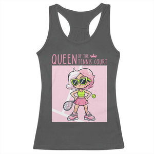 Queen Of The Court Racerback Tank Top Funny Tennis Player Gift For Women TS12 Dark Heather Print Your Wear