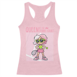 Queen Of The Court Racerback Tank Top Funny Tennis Player Gift For Women TS12 Light Pink Print Your Wear