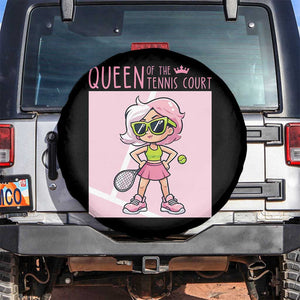 Queen Of The Court Spare Tire Cover Funny Tennis Player Gift For Women TS12 No hole Black Print Your Wear