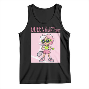 Queen Of The Court Tank Top Funny Tennis Player Gift For Women TS12 Black Print Your Wear