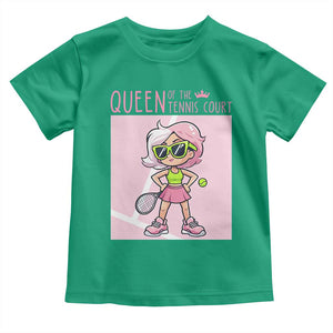 Queen Of The Court Toddler T Shirt Funny Tennis Player Gift For Women TS12 Irish Green Print Your Wear