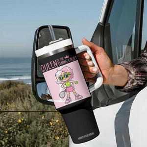 Queen Of The Court Tumbler With Handle Funny Tennis Player Gift For Women TS12 Print Your Wear