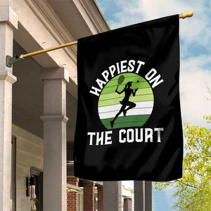 Happiest On The Court Garden Flag Vintage Retro Tennis Girl Gift TS12 Print Your Wear