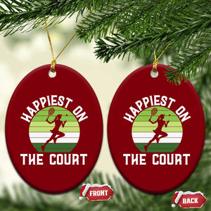 Happiest On The Court Ceramic Ornament Vintage Retro Tennis Girl Gift TS12 Print Your Wear