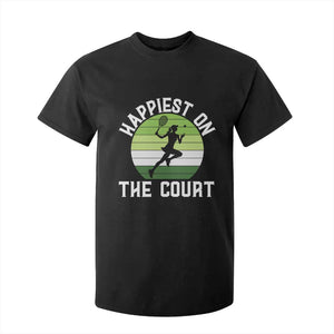 Happiest On The Court T Shirt For Kid Vintage Retro Tennis Girl Gift TS12 Black Print Your Wear