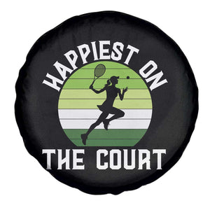 Happiest On The Court Spare Tire Cover Vintage Retro Tennis Girl Gift TS12 Print Your Wear