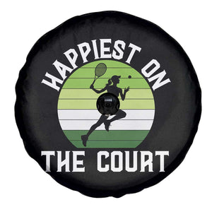 Happiest On The Court Spare Tire Cover Vintage Retro Tennis Girl Gift TS12 Print Your Wear