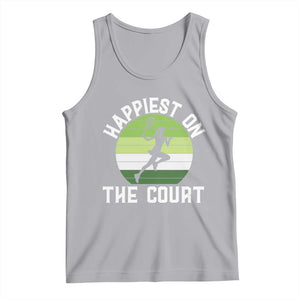 Happiest On The Court Tank Top Vintage Retro Tennis Girl Gift TS12 Athletic Heather Print Your Wear