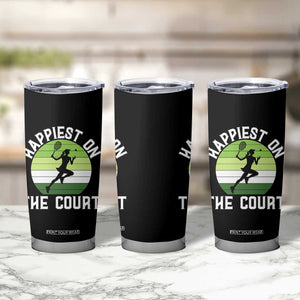 Happiest On The Court Tumbler Cup Vintage Retro Tennis Girl Gift TS12 Print Your Wear