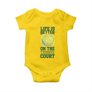 Life Is Better On The Court Baby Onesie Tennis Lover Gift TS12 Daisy Print Your Wear
