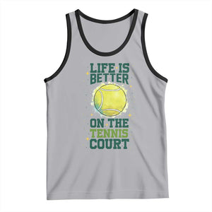 Life Is Better On The Court Tank Top Tennis Lover Gift TS12 Athletic Heather Black Print Your Wear