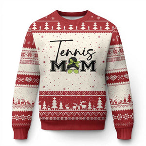 Funny Tennis Player Gift For Tennis Mom Ugly Christmas Sweater TS12 Beige Red Print Your Wear