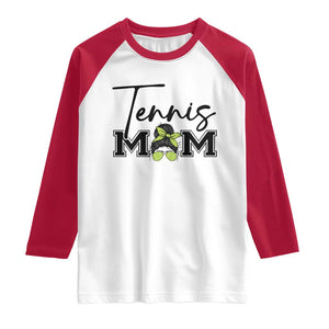 Funny Tennis Player Gift For Tennis Mom Raglan Shirt TS12 White Red Print Your Wear