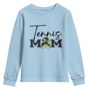 Funny Tennis Player Gift For Tennis Mom Youth Sweatshirt TS12 Light Blue Print Your Wear