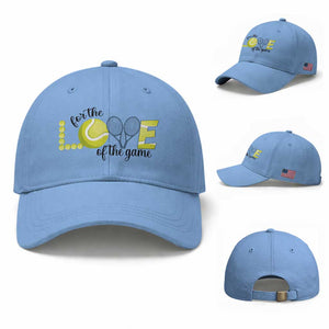 For The Love Of The Game Baseball Cap Inspirational Tennis Gift TS12 Baseball Cap Universal Fit Light Blue Print Your Wear