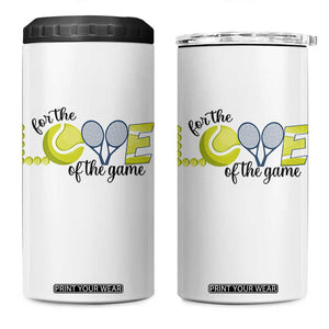 For The Love Of The Game 4 in 1 Can Cooler Tumbler Inspirational Tennis Gift TS12 One Size: 16 oz White Print Your Wear