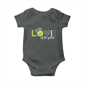 For The Love Of The Game Baby Onesie Funny Tennis Fan Gift TS12 Dark Heather Print Your Wear