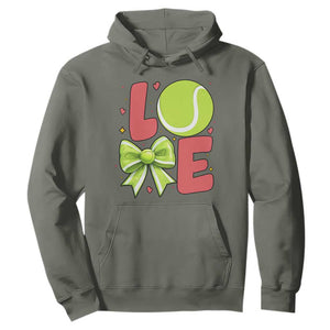 Love With A Tennis Ball Hoodie Valentines Day Gift TS12 Military Green Print Your Wear