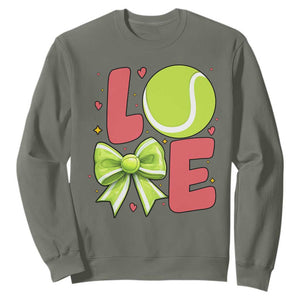 Love With A Tennis Ball Sweatshirt Valentines Day Gift TS12 Military Green Print Your Wear
