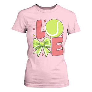 Love With A Tennis Ball T Shirt For Women Valentines Day Gift TS12 Light Pink Print Your Wear