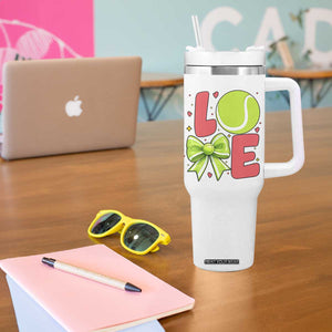 Love With A Tennis Ball Tumbler With Handle Valentines Day Gift TS12 Print Your Wear