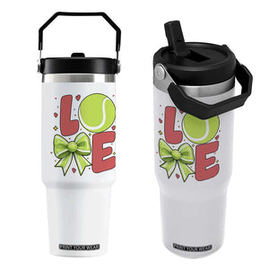 Love With A Tennis Ball Flip Straw Tumbler Valentines Day Gift TS12 One Size: 30 oz White Print Your Wear